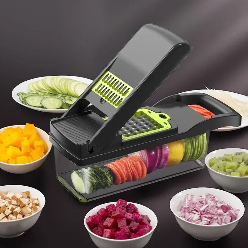 16-in-1 Vegetable & Fruit Chopper – Multi-Function Kitchen Slicer