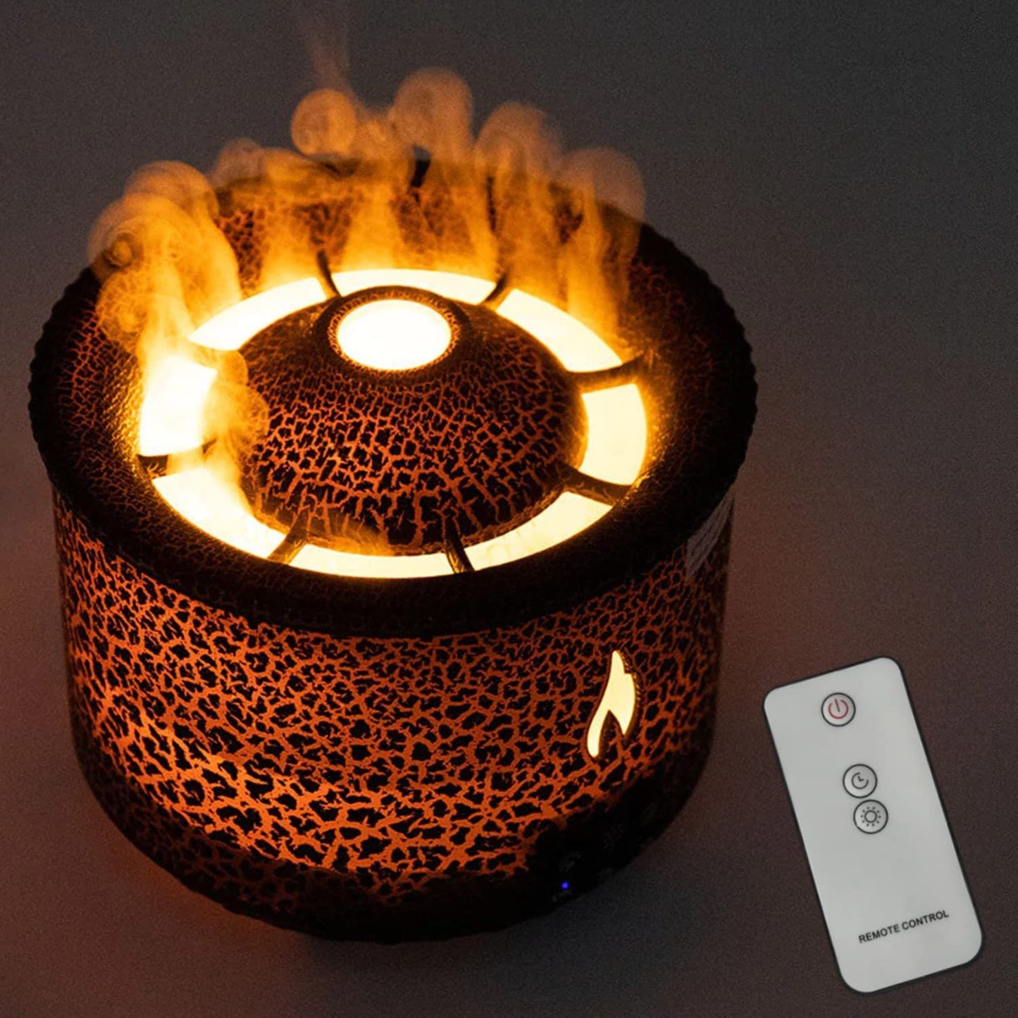 Volcano Flame Ultrasonic Essential Oil Diffuser with Jellyfish Night Light