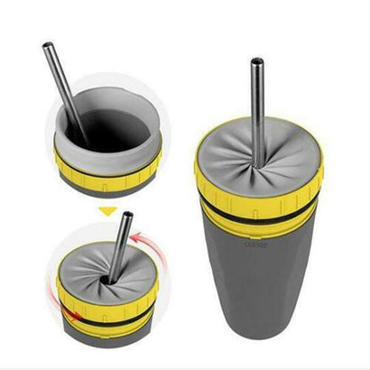 Portable Double-Insulated Tumbler with Straw – Travel Sippy Cup