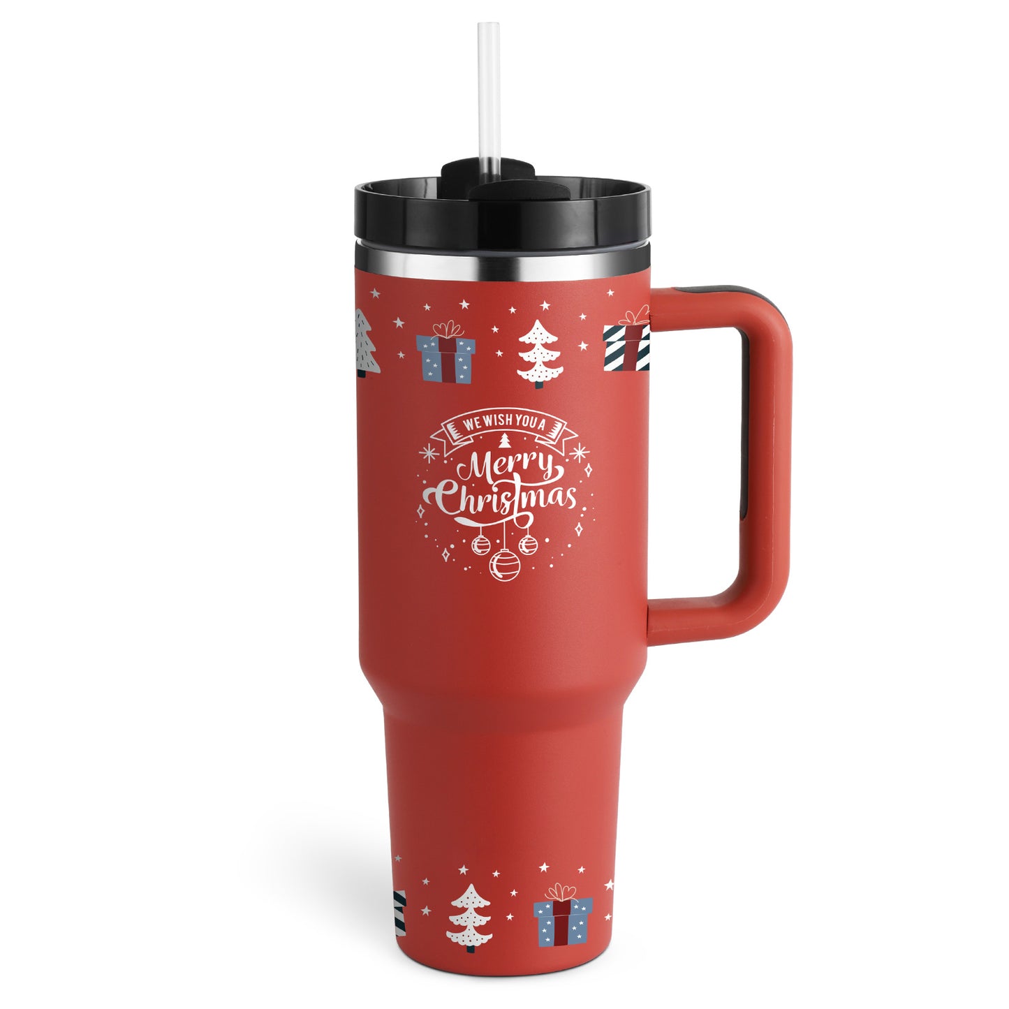 40oz Insulated Tumbler – Lid, Handle, Straw, Perfect Gift