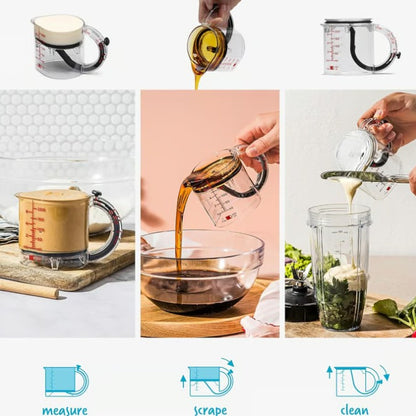 4-in-1 Adjustable Measuring Cup with Scraper Base