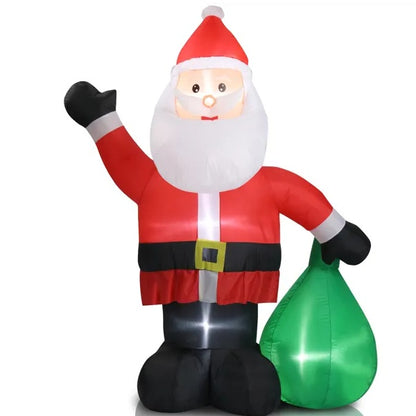 6ft+ Christmas Inflatable Santa – LED Lighted Outdoor Decoration