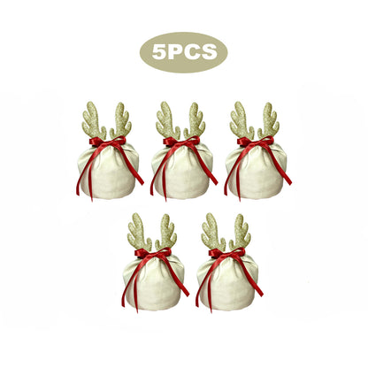 5 Pcs Christmas Antler Gift Bags
