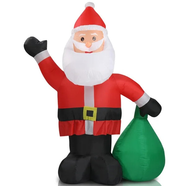6ft+ Christmas Inflatable Santa – LED Lighted Outdoor Decoration