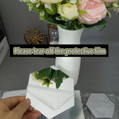 6/12pcs 3D Hexagon Mirror Wall Stickers Self-Adhesive DIY Decor