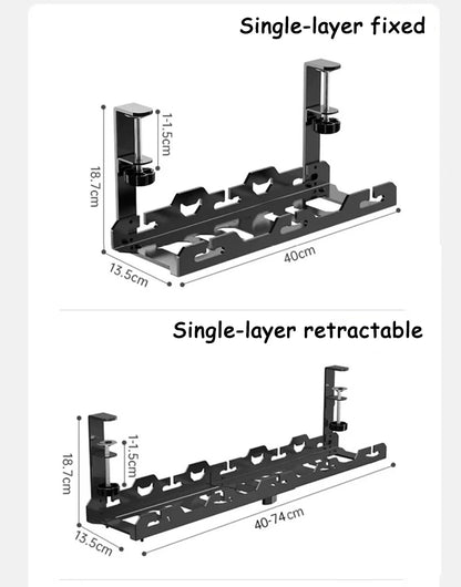 Under Desk Cable Management Tray Metal Wire Organizer