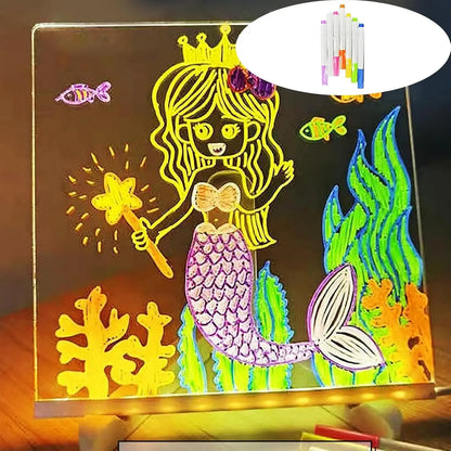 Colorful LED Acrylic Writing & Doodle Board (USB Erasable Light Pad)