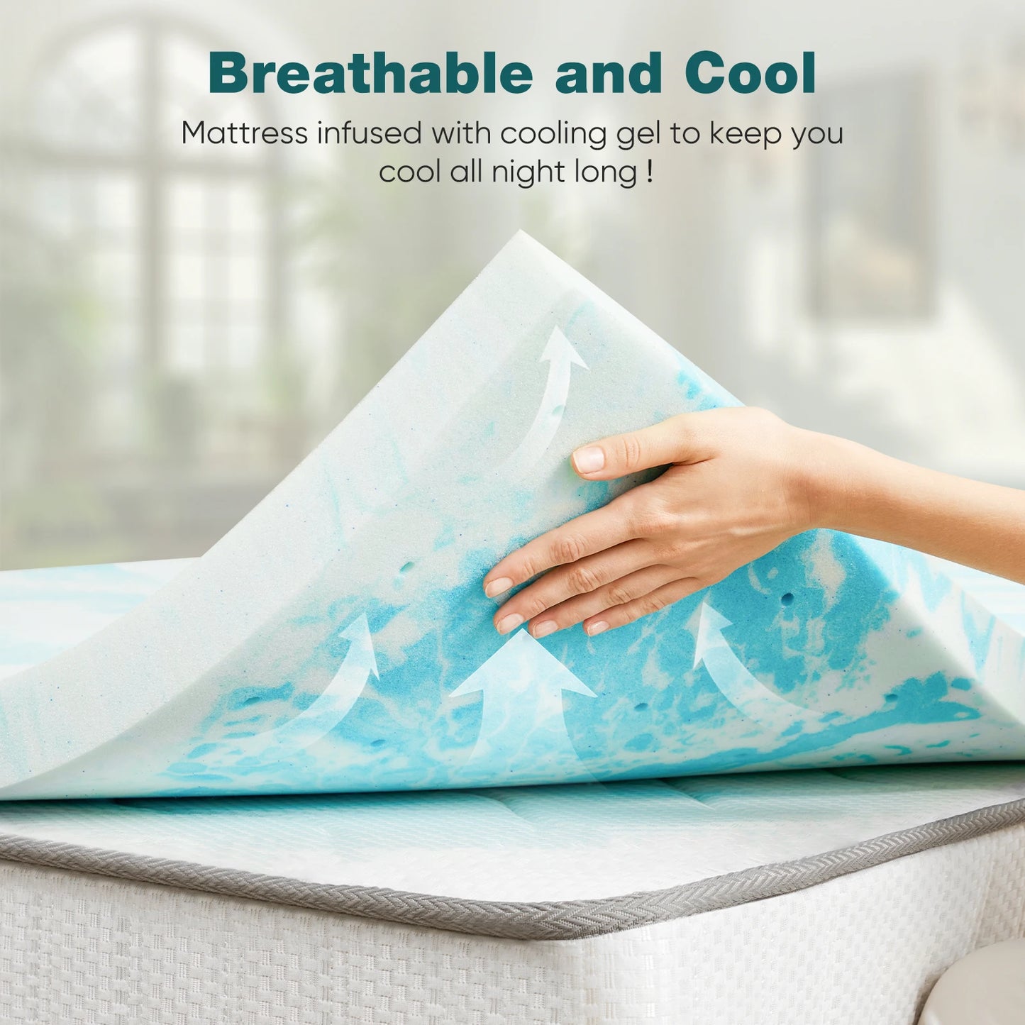 Cooling Gel Memory Foam Mattress Topper