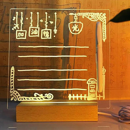 Colorful LED Acrylic Writing & Doodle Board (USB Erasable Light Pad)
