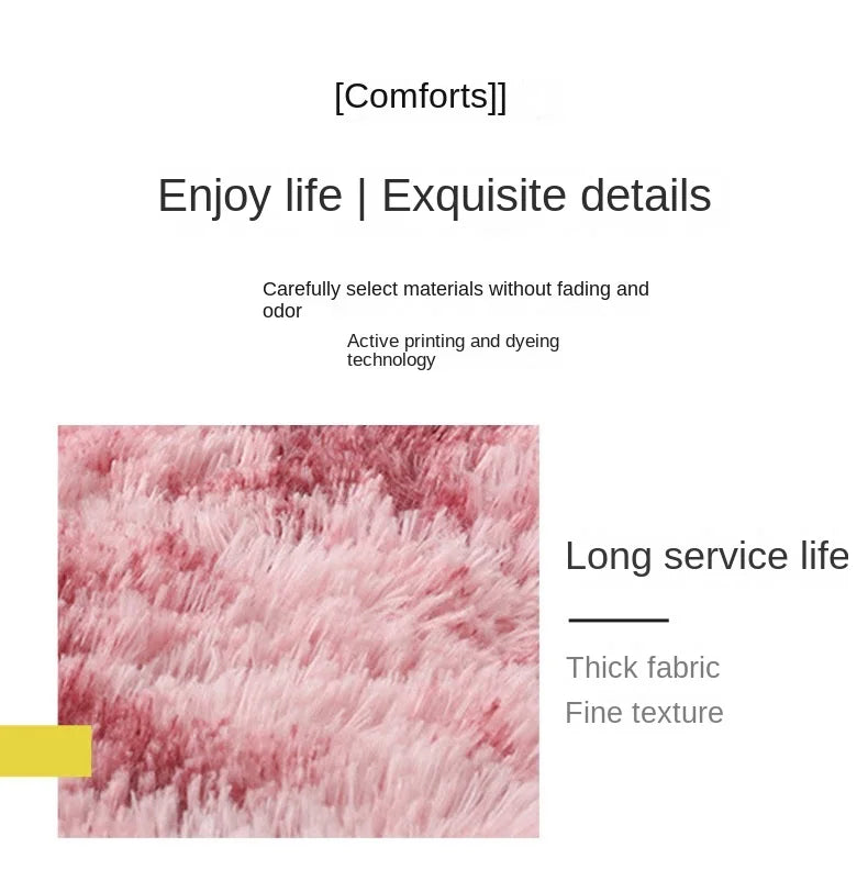 VIKAMA Silk & Wool Solid Color Bedroom Rug