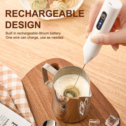 3-Speed Handheld Foam MakerUSB Rechargeable Milk Frother
