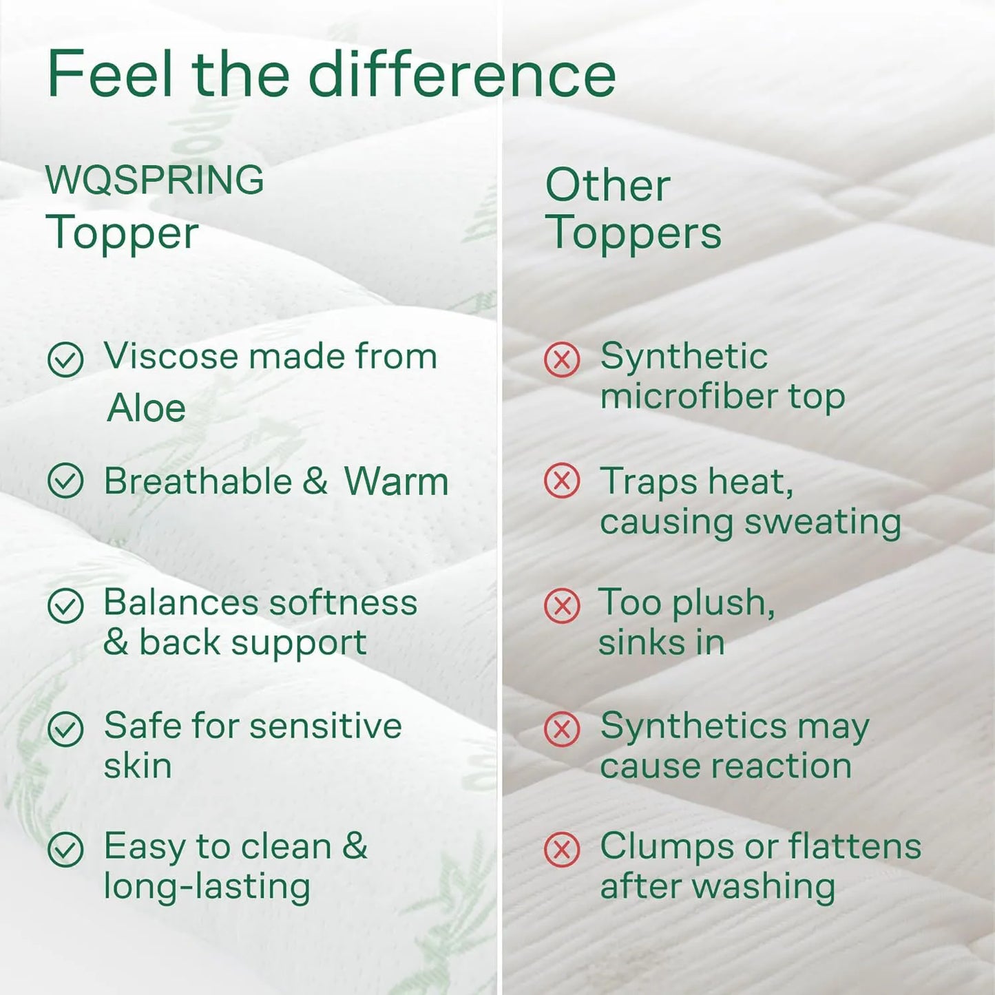 Ultra Soft Aloe Pillow Top Mattress Topper