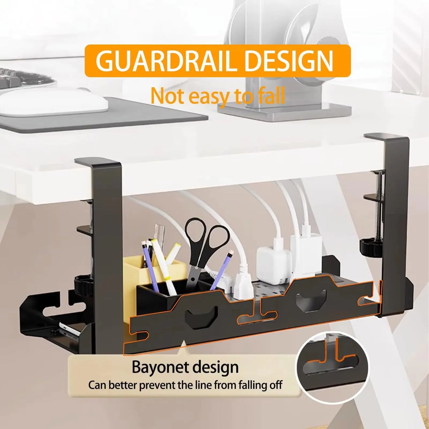 Under Desk Cable Management Tray Metal Wire Organizer