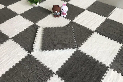 30*30CM Soft Plush Kids Play Mat Interlocking Floor Rug