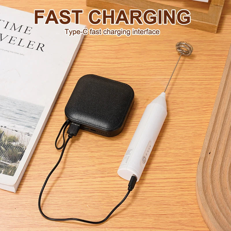 3-Speed Handheld Foam MakerUSB Rechargeable Milk Frother