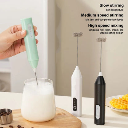 3-Speed Handheld Foam MakerUSB Rechargeable Milk Frother