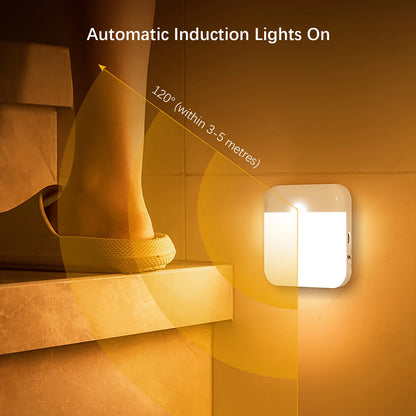 LED Motion Sensor Night Light – Wireless Rechargeable Lantern