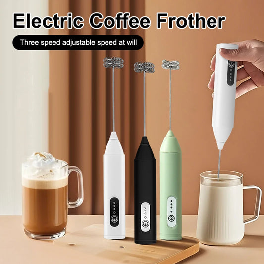 3-Speed Handheld Foam MakerUSB Rechargeable Milk Frother