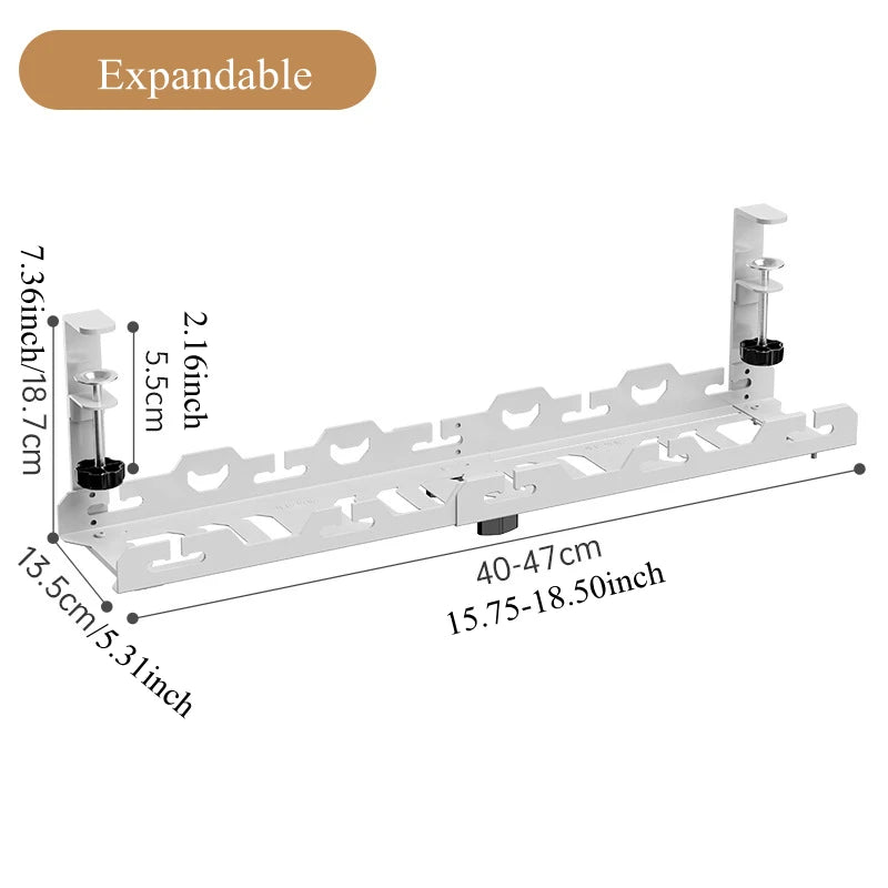 Under Desk Cable Management Tray Metal Wire Organizer