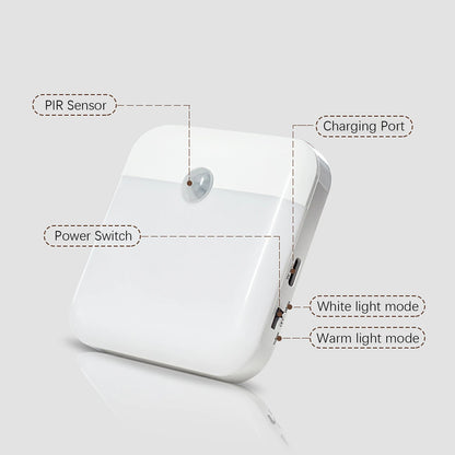 LED Motion Sensor Night Light – Wireless Rechargeable Lantern