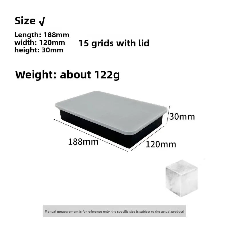 (4/6/8/15 Grids, Silicone Spherical Ice Cube Molds Reusable)