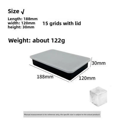 (4/6/8/15 Grids, Silicone Spherical Ice Cube Molds Reusable)