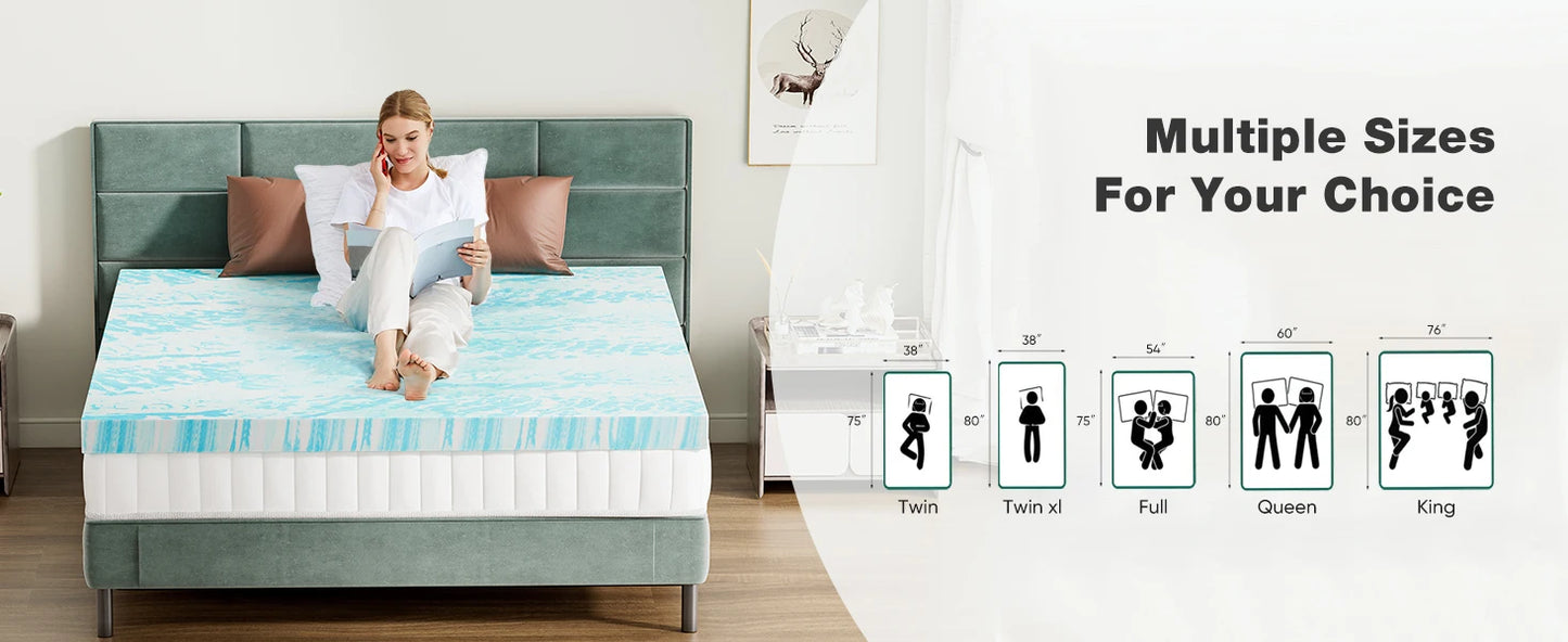 Cooling Gel Memory Foam Mattress Topper