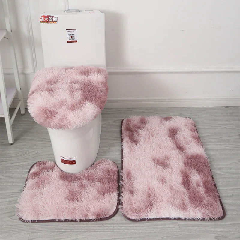 Bathroom Anti-Slip Toilet Seat Cover Mat Set