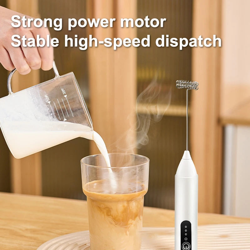 3-Speed Handheld Foam MakerUSB Rechargeable Milk Frother