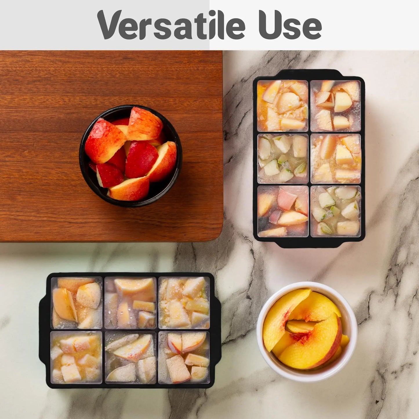 (4/6/8/15 Grids, Silicone Spherical Ice Cube Molds Reusable)