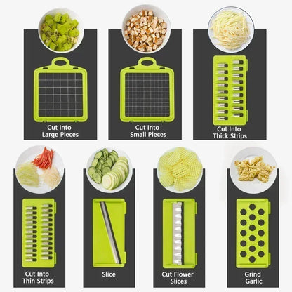 16-in-1 Vegetable & Fruit Chopper – Multi-Function Kitchen Slicer
