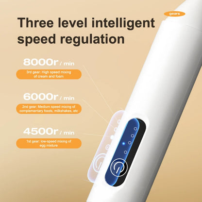 3-Speed Handheld Foam MakerUSB Rechargeable Milk Frother