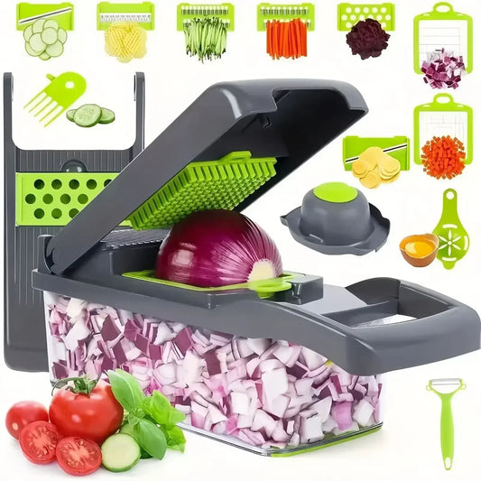16-in-1 Vegetable & Fruit Chopper – Multi-Function Kitchen Slicer
