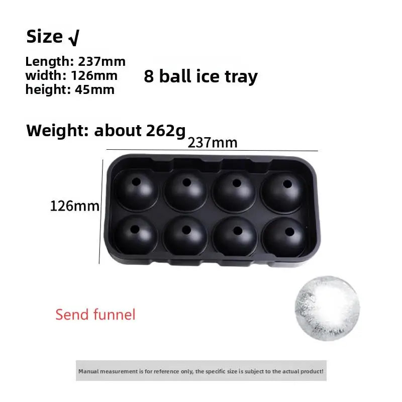 (4/6/8/15 Grids, Silicone Spherical Ice Cube Molds Reusable)