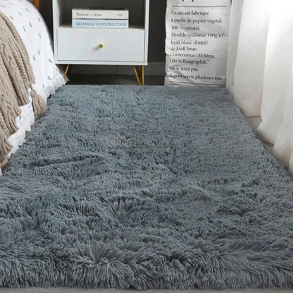 VIKAMA Silk & Wool Solid Color Bedroom Rug