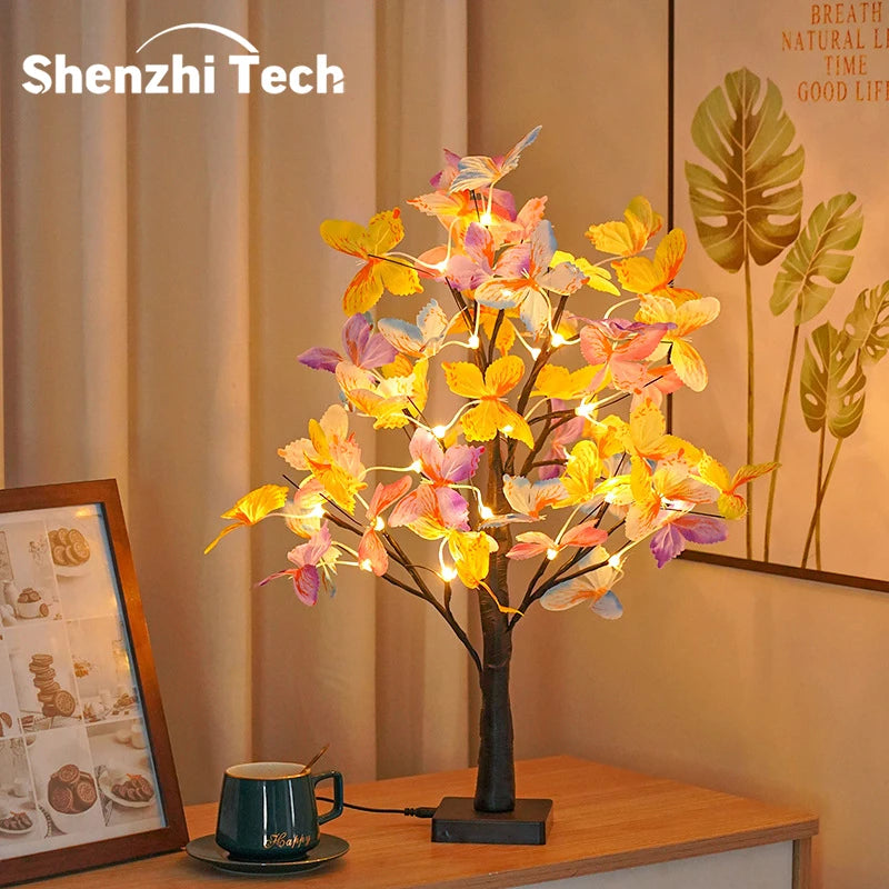 LED Butterfly Bonsai Tree Night Light (DIY Decorative Lamp)