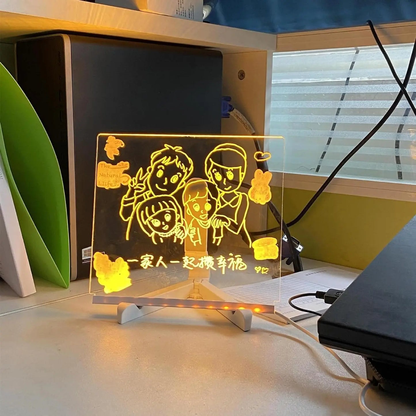 Colorful LED Acrylic Writing & Doodle Board (USB Erasable Light Pad)