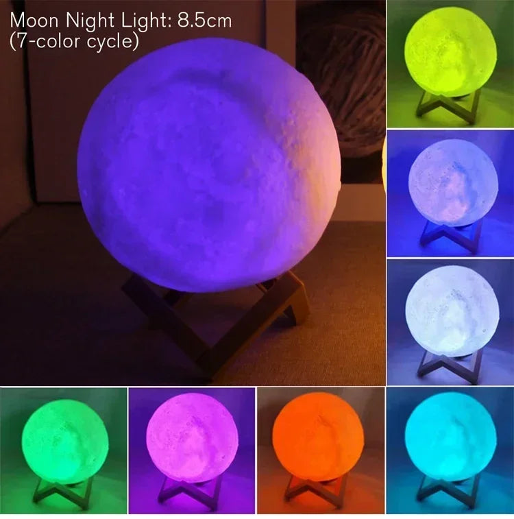 LED Moon Galaxy Night Light – Kids Bedroom Lamp