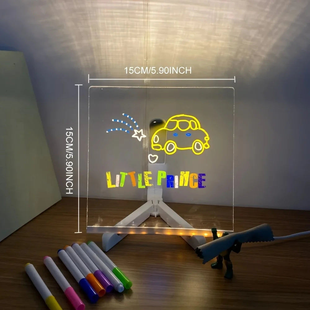 Colorful LED Acrylic Writing & Doodle Board (USB Erasable Light Pad)