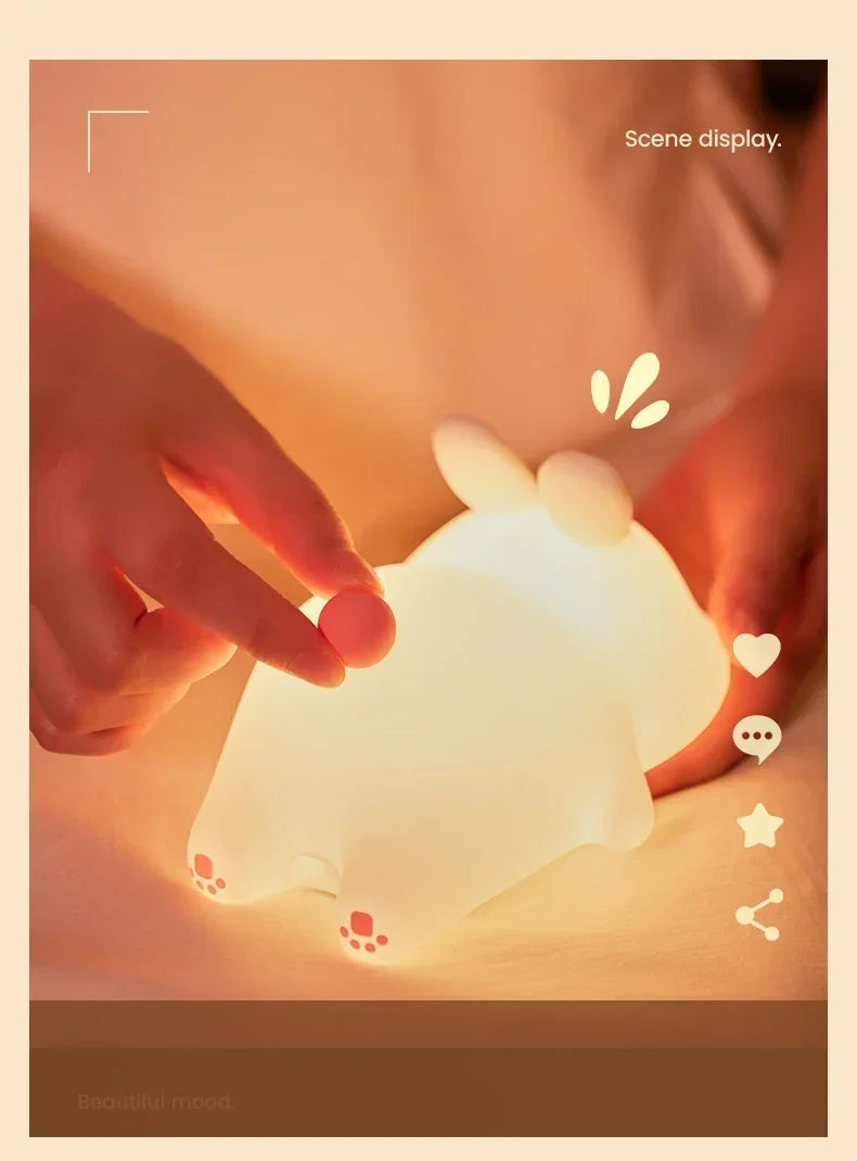 Cute Animal LED Night Light – Kids Bedroom Lamp