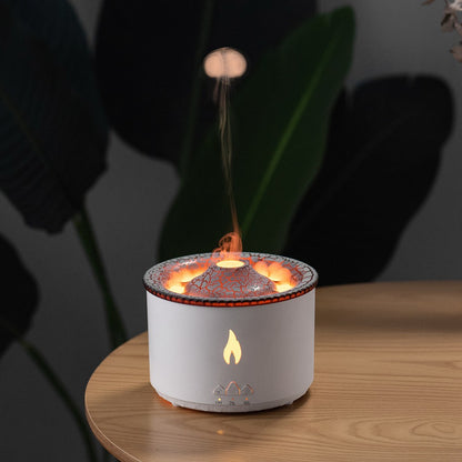 Volcano Flame Ultrasonic Essential Oil Diffuser with Jellyfish Night Light