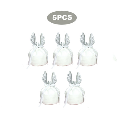 5 Pcs Christmas Antler Gift Bags