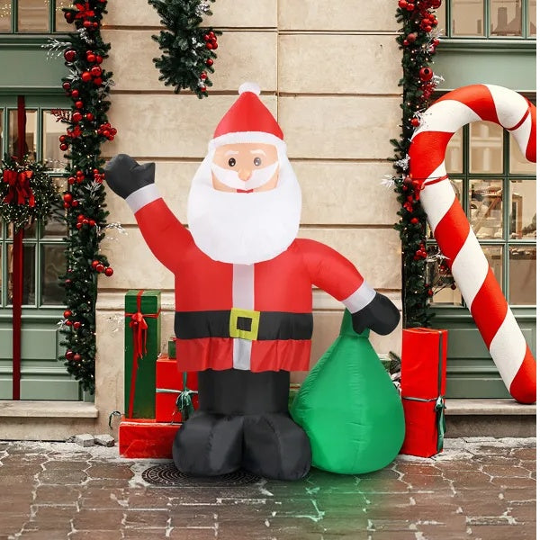 6ft+ Christmas Inflatable Santa – LED Lighted Outdoor Decoration
