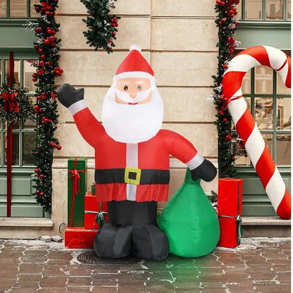 6ft+ Christmas Inflatable Santa – LED Lighted Outdoor Decoration